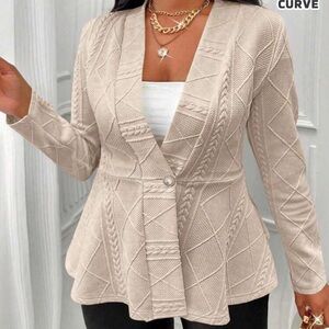 SHEIN Beige Textured Cardigan
